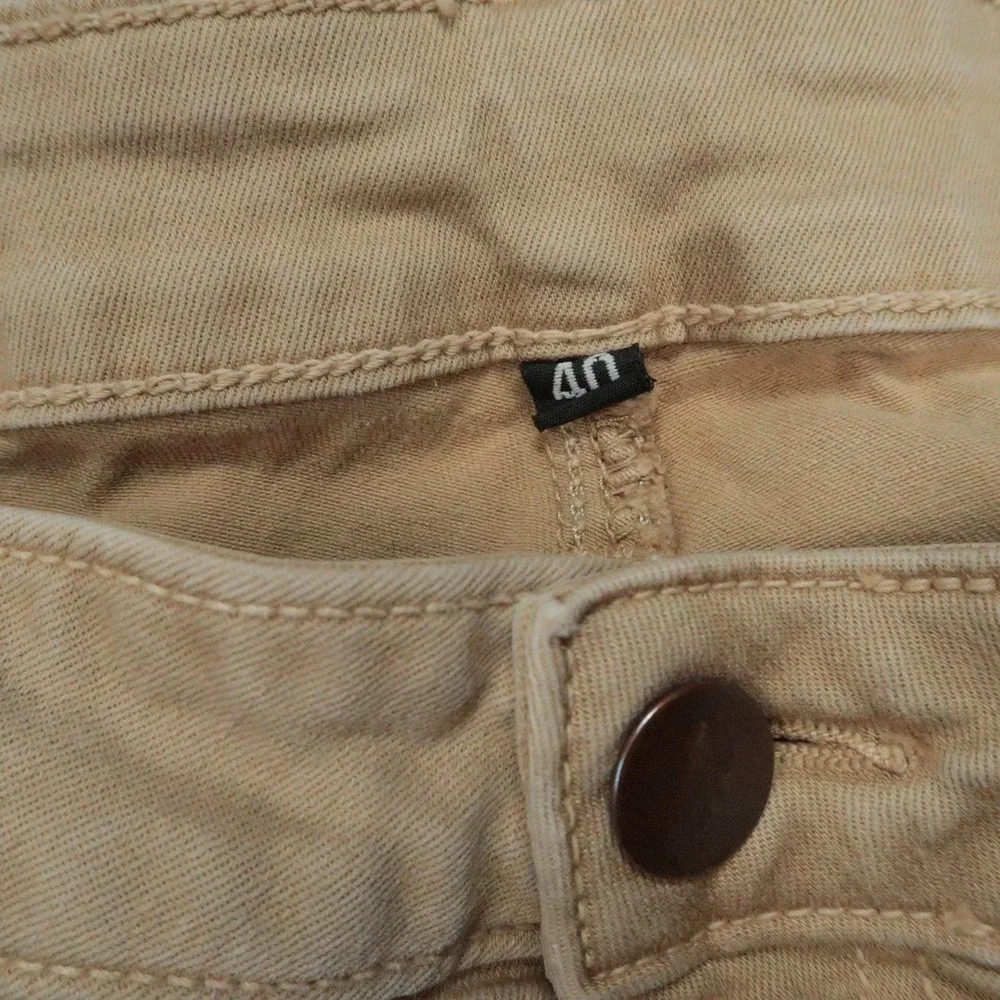 Aviator Pants Mens 40x30 Beige Straight Fit 5 Pocket Zip Chino Travel